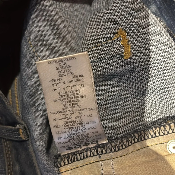 2 B Bebe boot cut rhinestone bling pockets straight skinny jeans Sz - Picture 13 of 16